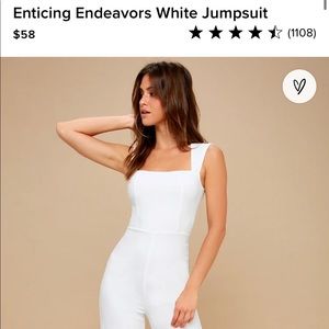 White XL Lulu’s “Enticing Endeavors” Jumpsuit NWT